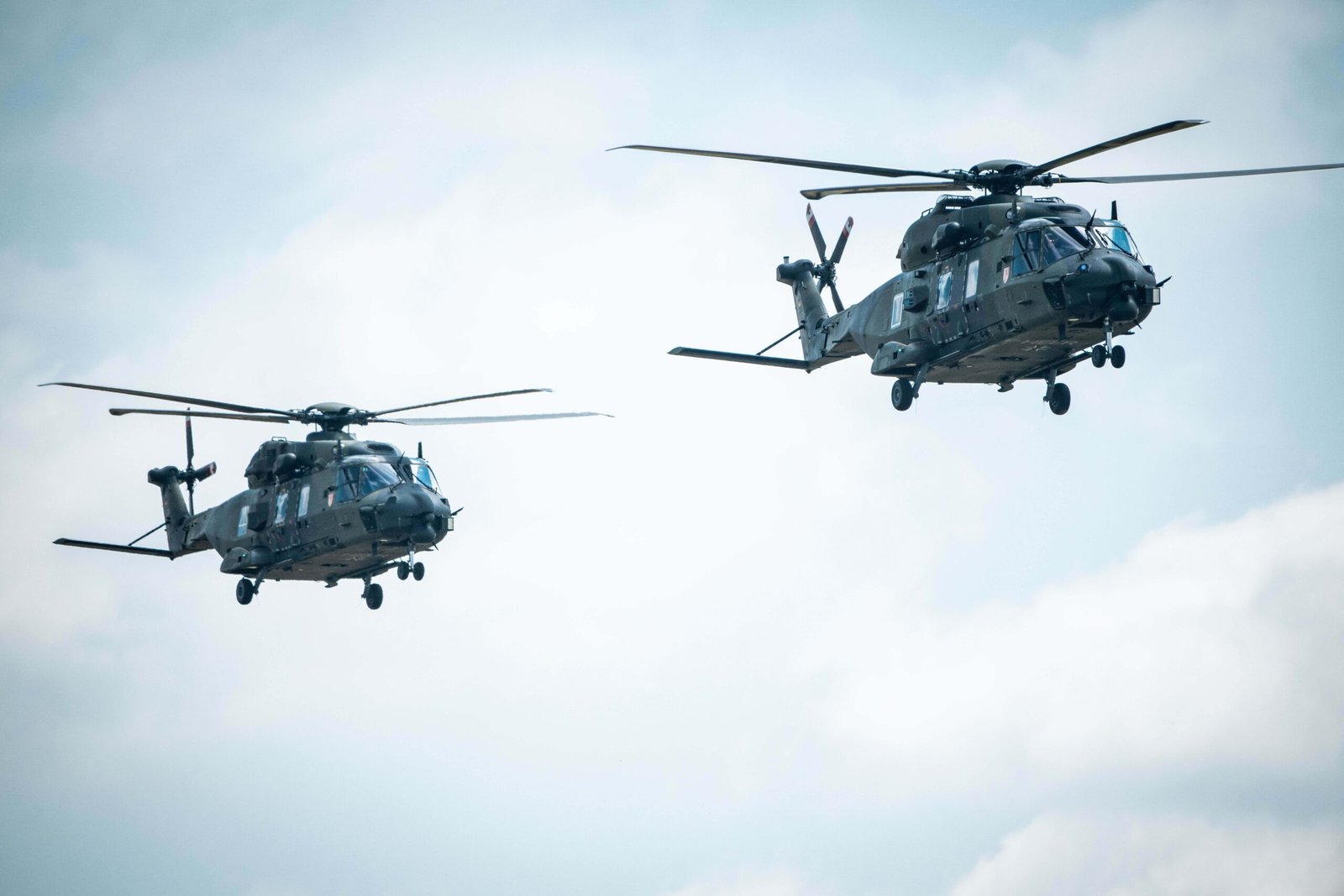 NATO helicopters in flight