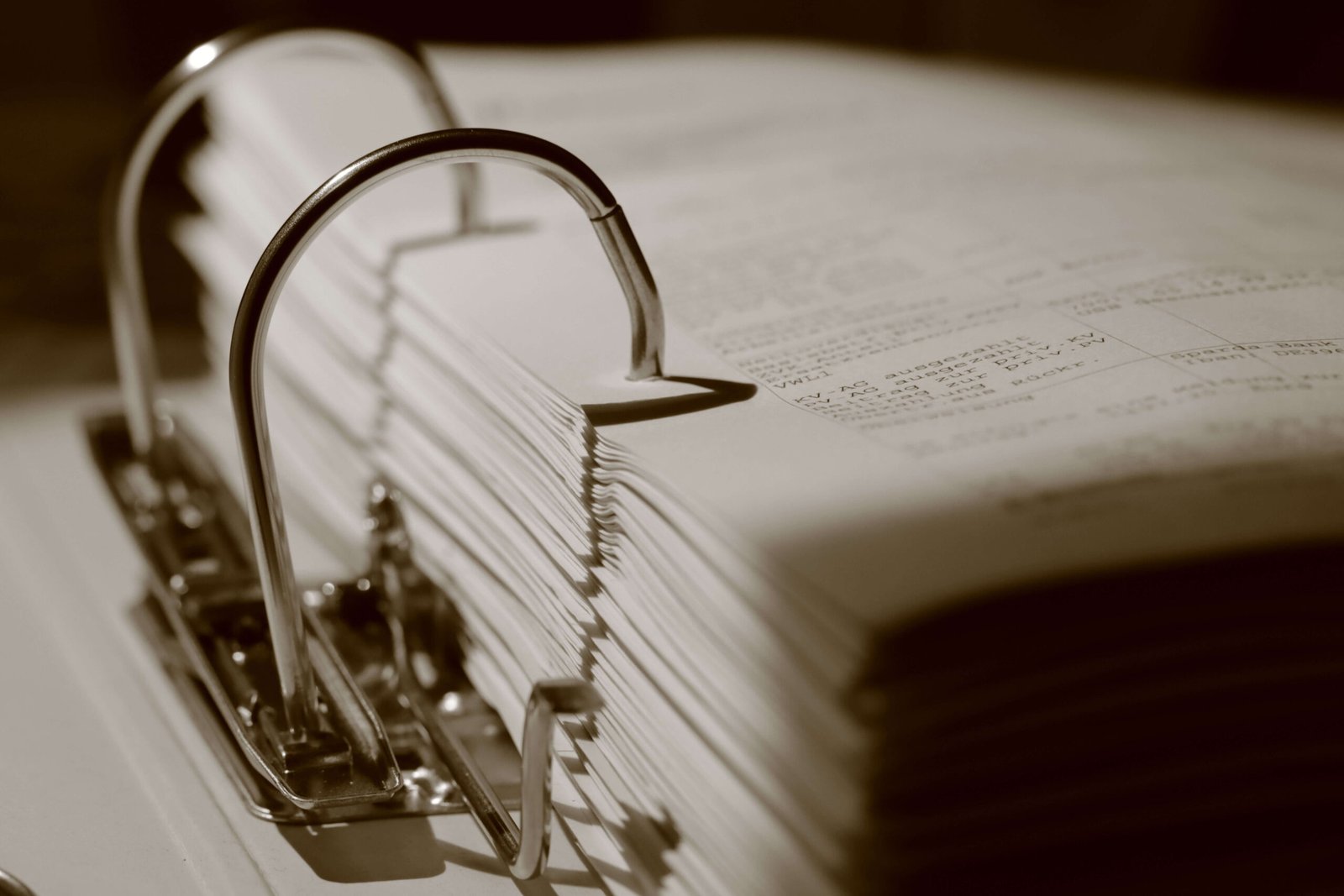 A binder file with documentation